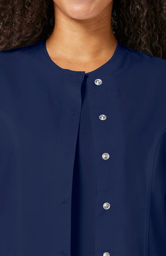 Cherokee Scrubs Women's Snap Front Warm-up Jacket Navy | scrub-supply.com