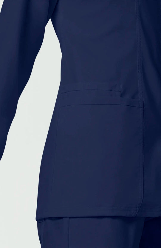 Cherokee Scrubs Women's Snap Front Warm-up Jacket Navy | scrub-supply.com