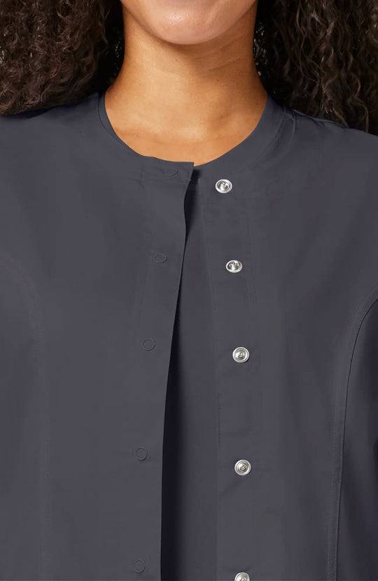 Cherokee Scrubs Women's Snap Front Warm-up Jacket Pewter | scrub-supply.com