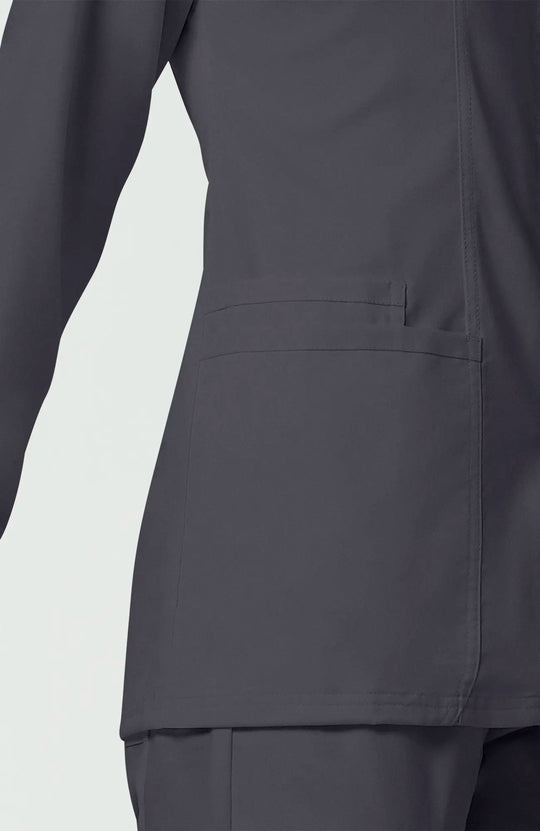 Cherokee Scrubs Women's Snap Front Warm-up Jacket Pewter | scrub-supply.com