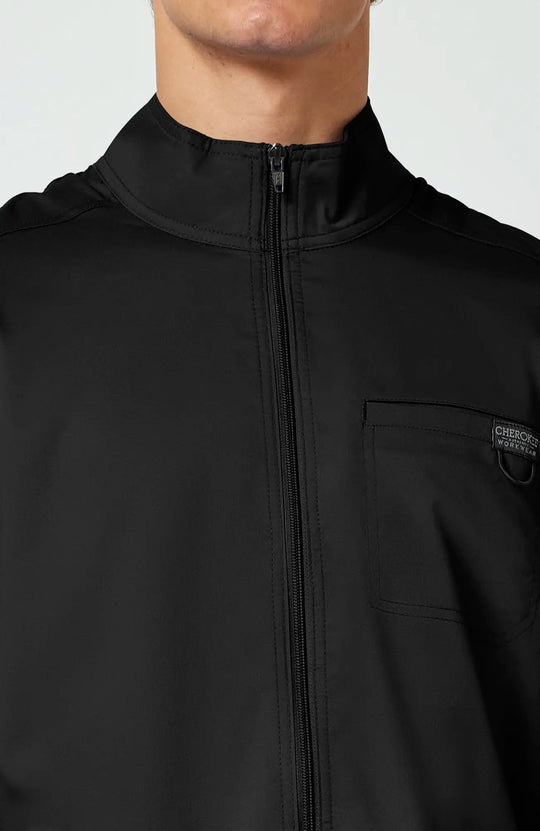 Cherokee Scrubs Men's Revolution Jacket Black | scrub-supply.com