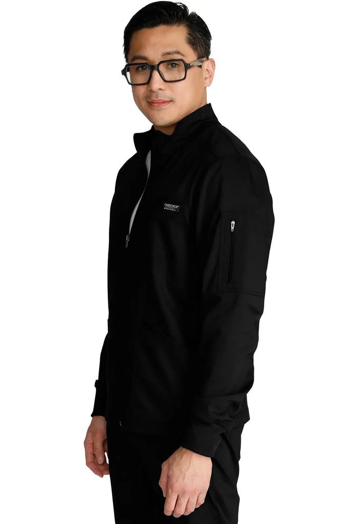 Cherokee Scrubs Men's Mens Jacket Black | scrub-supply.com