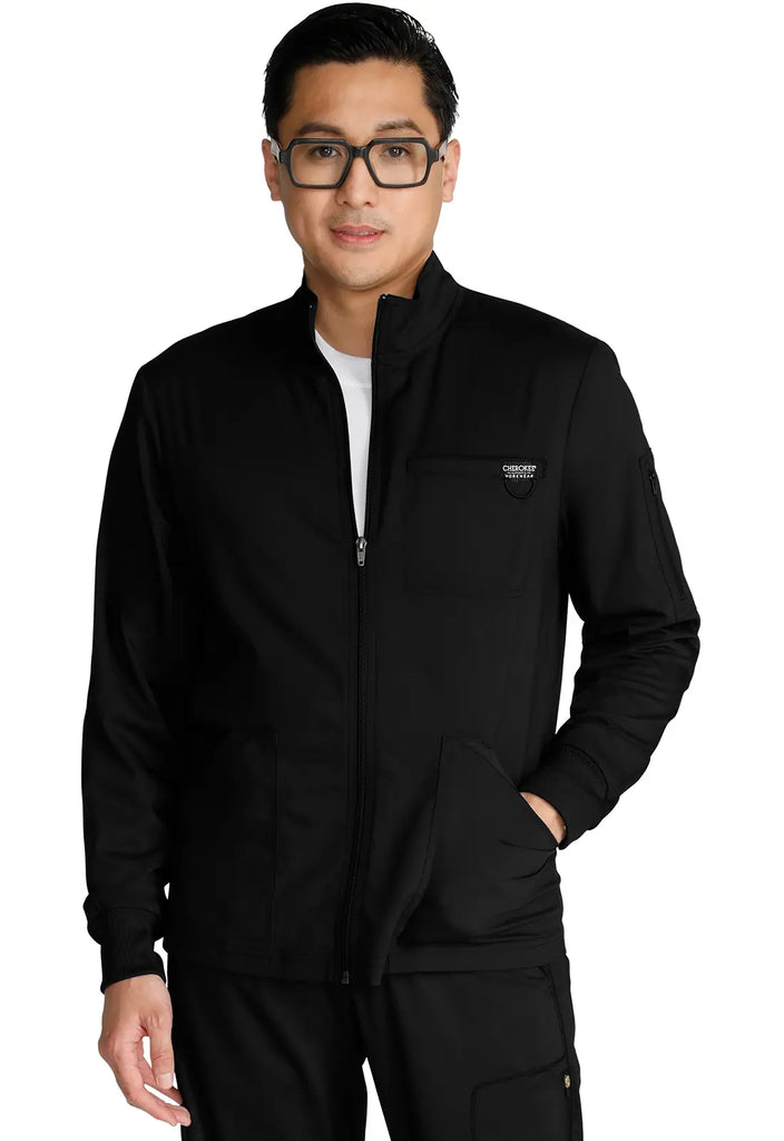 Cherokee Scrubs Men's Mens Jacket Black | scrub-supply.com