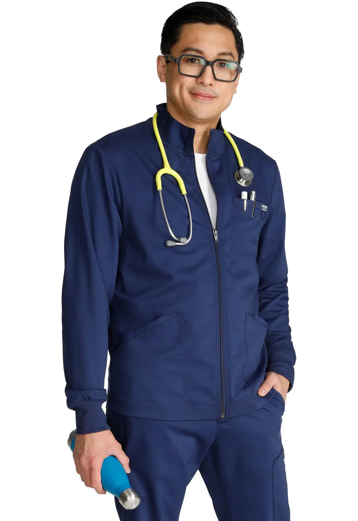 Cherokee Scrubs Men's Mens Jacket Navy | scrub-supply.com