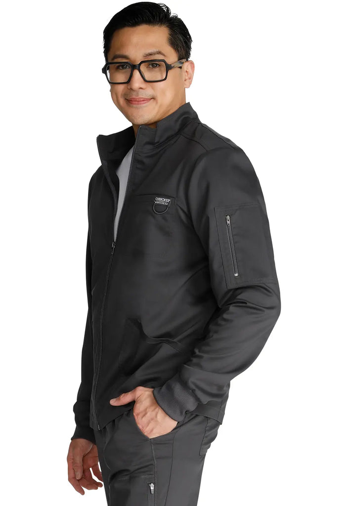 Cherokee Scrubs Men's Mens Jacket Pewter | scrub-supply.com