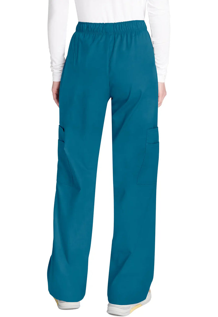 Cherokee Scrubs Women's Mid Rise Pull-On Cargo Pant Caribbean Blue | scrub-supply.com