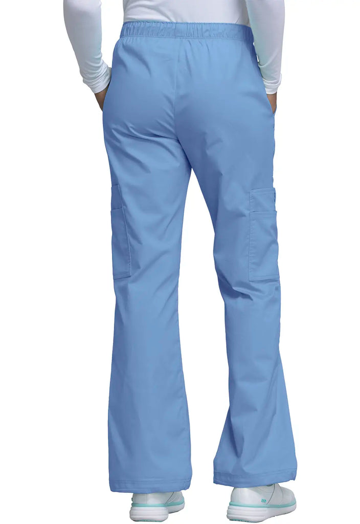 Cherokee Scrubs Women's Mid Rise Pull-On Cargo Pant Ceil Blue | scrub-supply.com