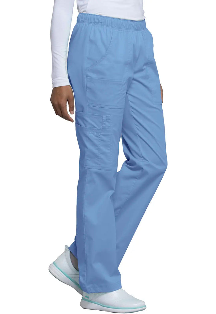 Cherokee Scrubs Women's Mid Rise Pull-On Cargo Pant Ceil Blue | scrub-supply.com