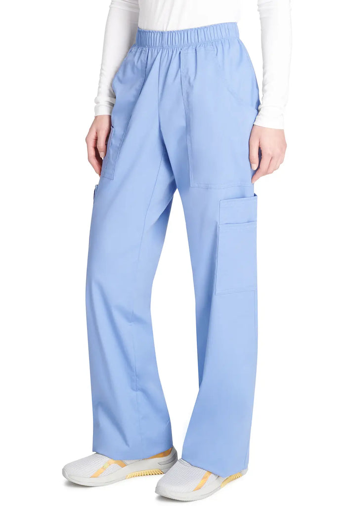 Cherokee Scrubs Women's Mid Rise Pull-On Cargo Pant Ceil Blue | scrub-supply.com