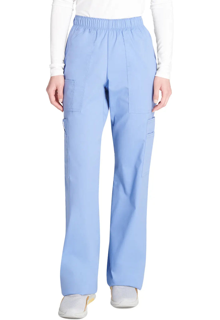 Cherokee Scrubs Women's Mid Rise Pull-On Cargo Pant Ceil Blue | scrub-supply.com