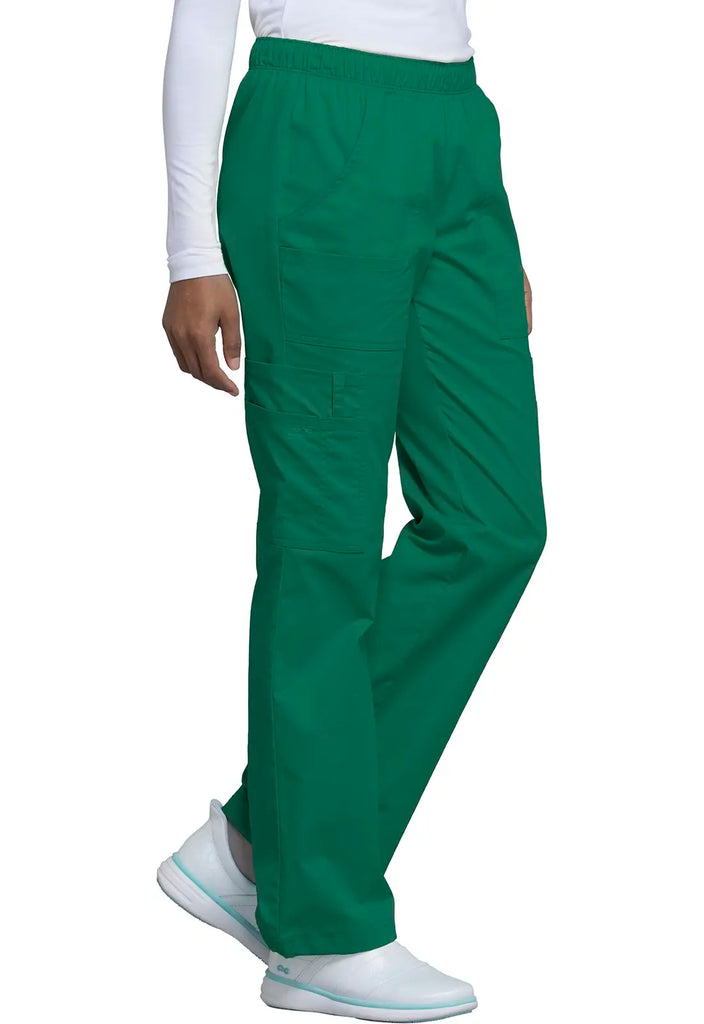 Cherokee Scrubs Women's Mid Rise Pull-On Cargo Pant Hunter Green | scrub-supply.com