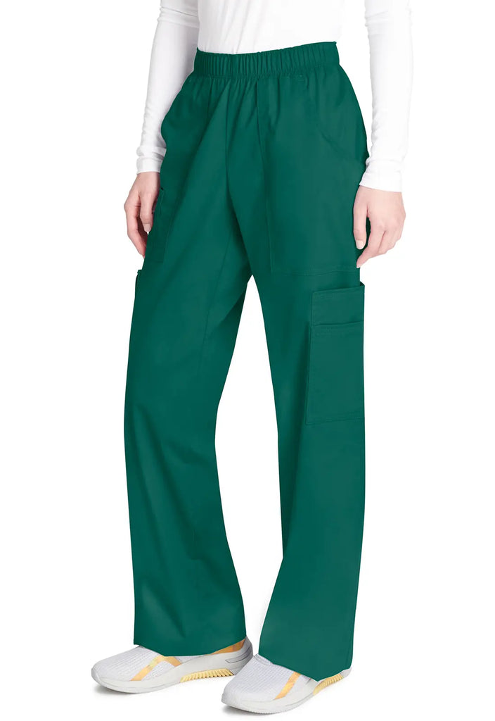 Cherokee Scrubs Women's Mid Rise Pull-On Cargo Pant Hunter Green | scrub-supply.com