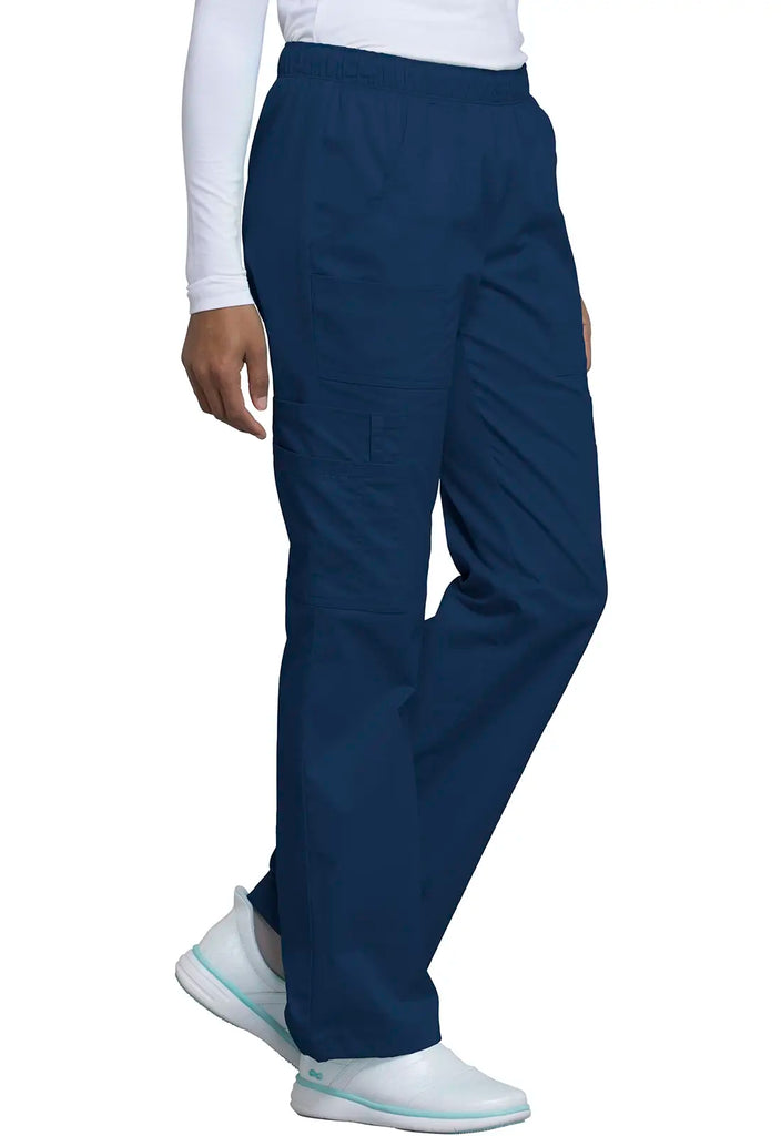 Cherokee Scrubs Women's Mid Rise Pull-On Cargo Pant Navy | scrub-supply.com