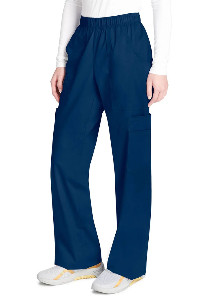 Cherokee Scrubs Women's Mid Rise Pull-On Cargo Pant Navy | scrub-supply.com