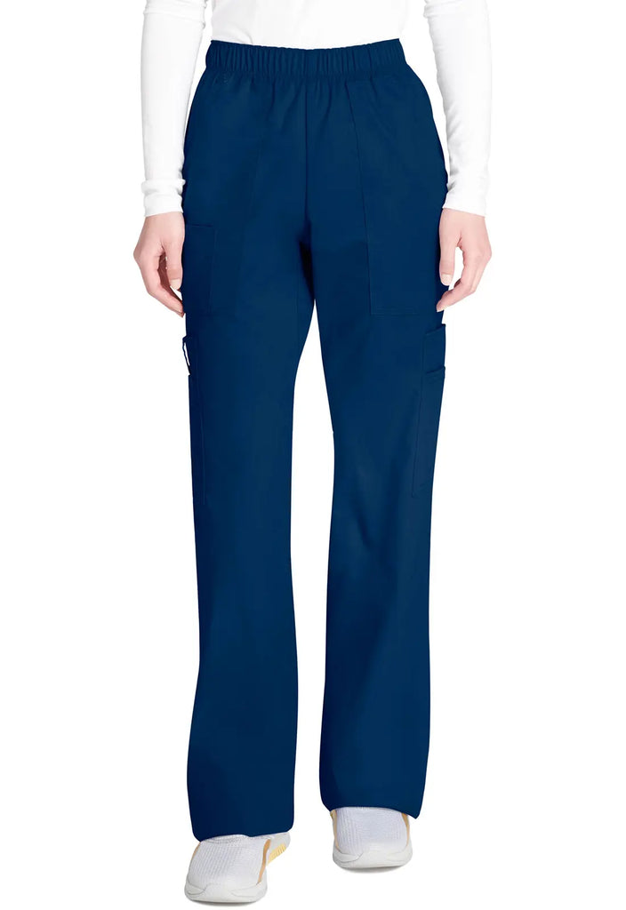 Cherokee Scrubs Women's Mid Rise Pull-On Cargo Pant Navy | scrub-supply.com