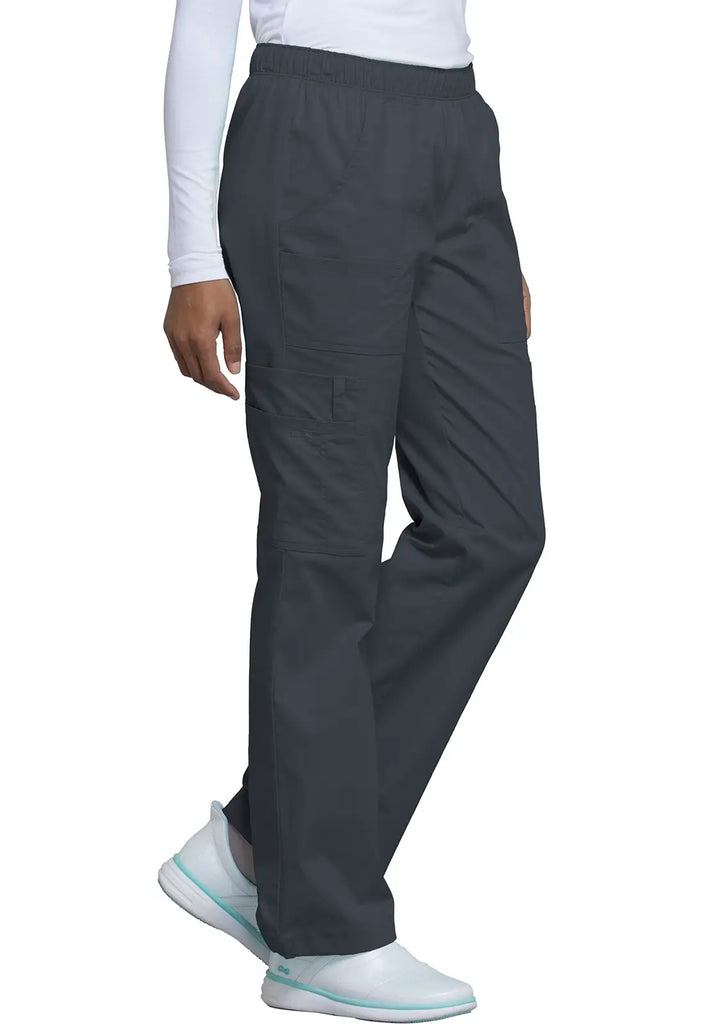 Cherokee Scrubs Mid Rise Pull-On Cargo Pant Pewter | scrub-supply.com