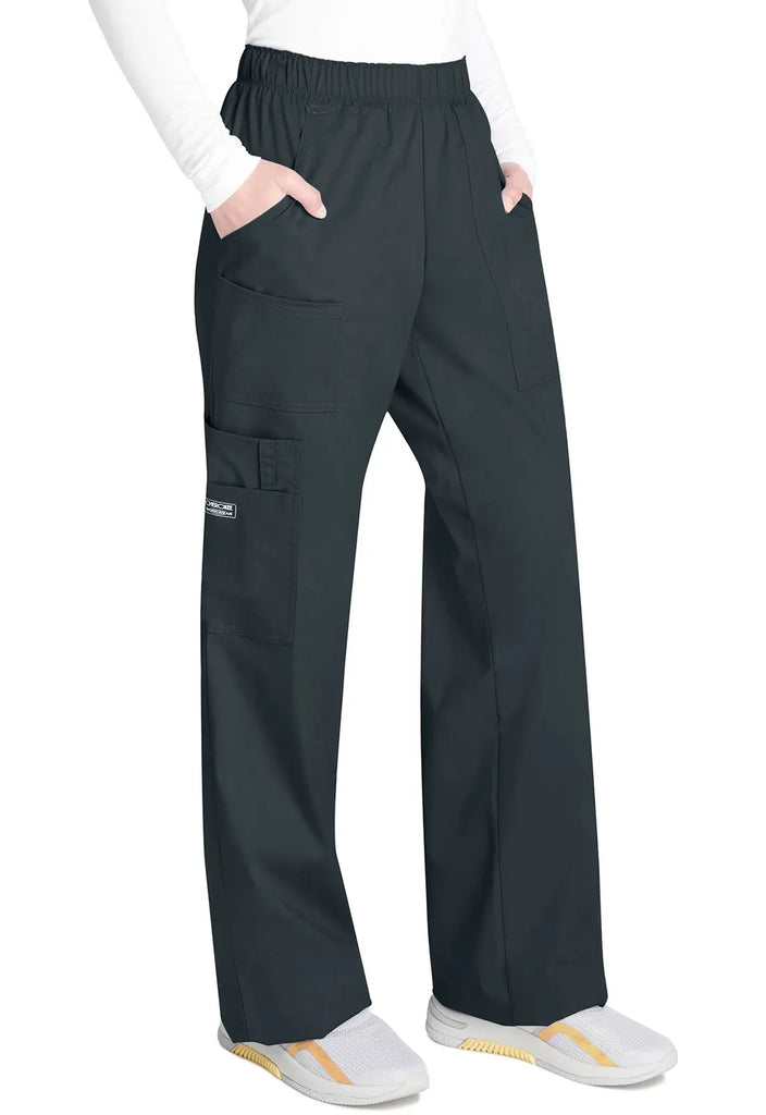 Cherokee Scrubs Women's Mid Rise Pull-On Cargo Pant Pewter | scrub-supply.com