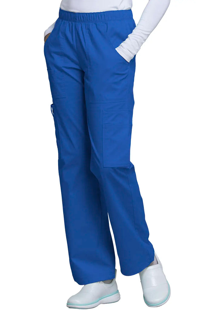 Cherokee Scrubs Mid Rise Pull-On Cargo Pant Royal Blue | scrub-supply.com