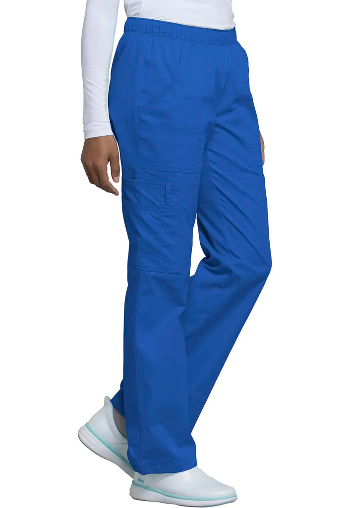 Cherokee Scrubs Women's Mid Rise Pull-On Cargo Pant Royal Blue | scrub-supply.com