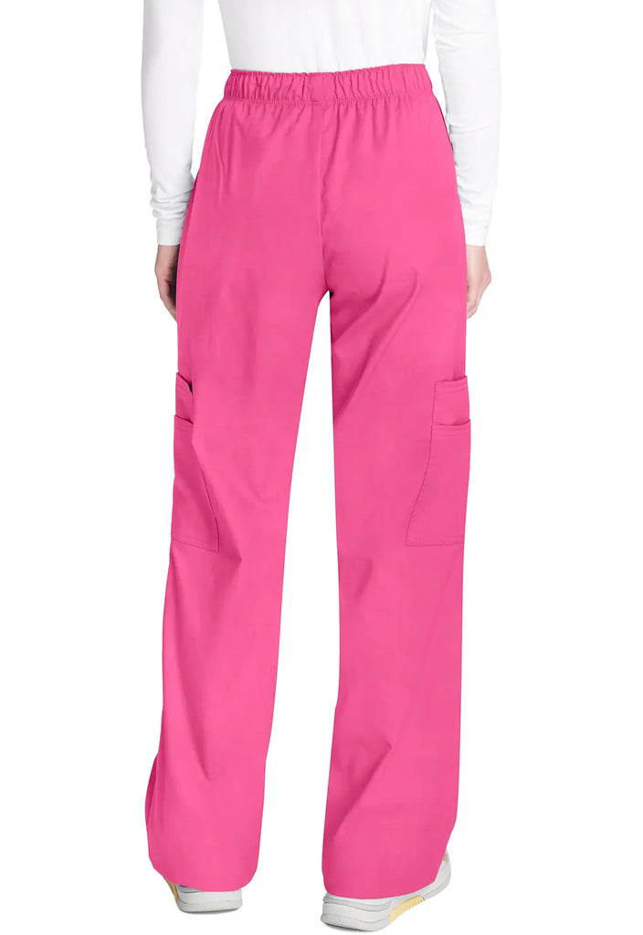 Cherokee Scrubs Women's Mid Rise Pull-On Cargo Pant Shocking Pink | scrub-supply.com