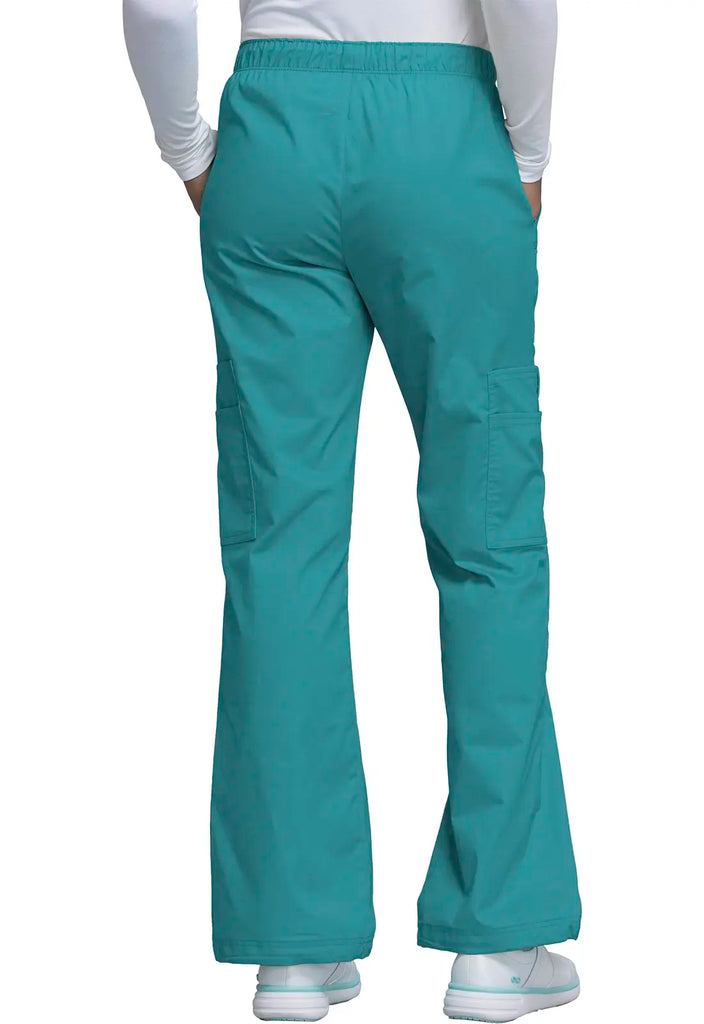 Cherokee Scrubs Mid Rise Pull-On Cargo Pant Teal | scrub-supply.com