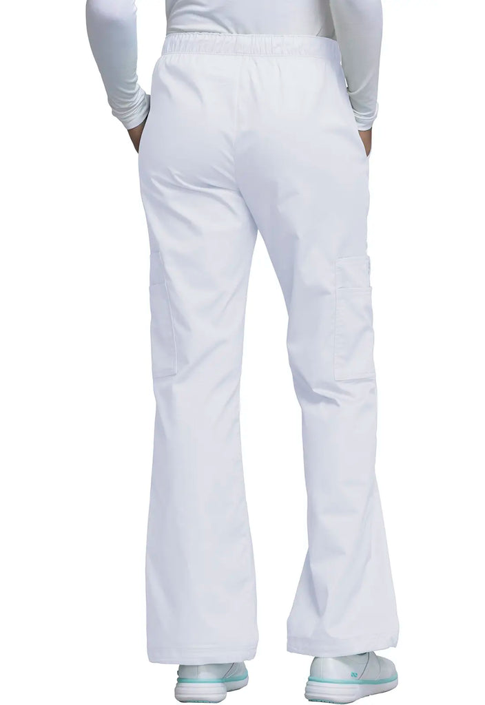 Cherokee Scrubs Mid Rise Pull-On Cargo Pant White | scrub-supply.com