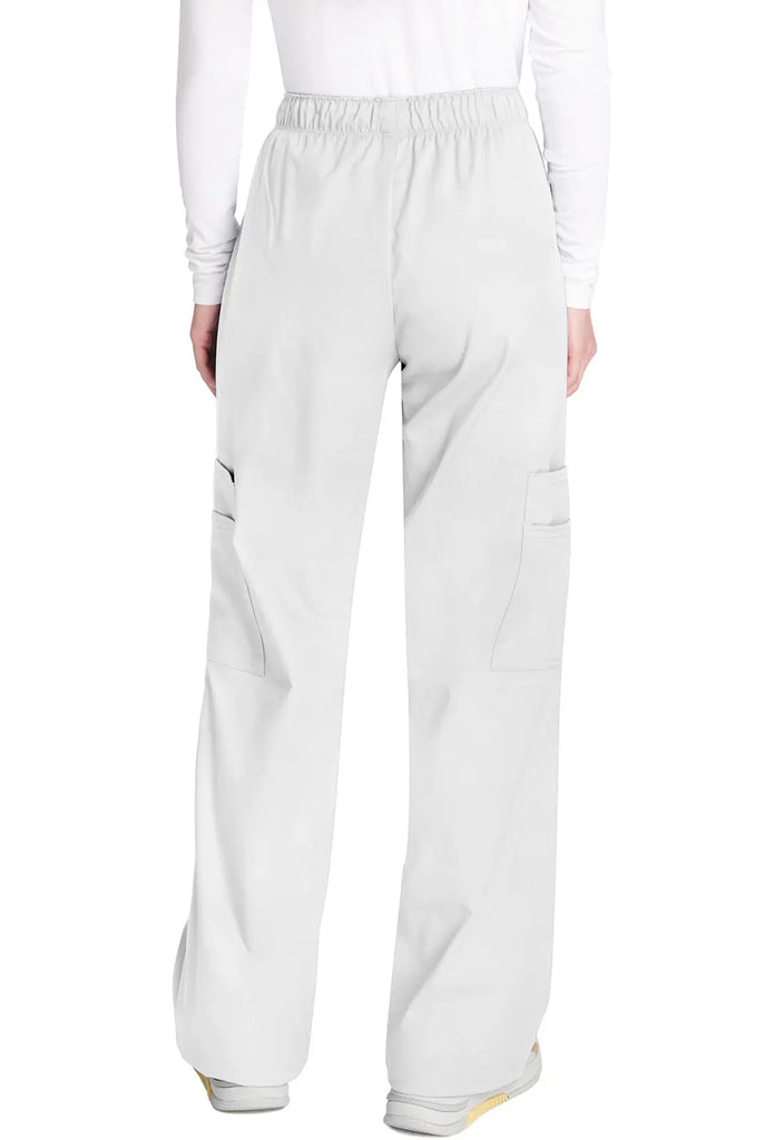 Cherokee Scrubs Women's Mid Rise Pull-On Cargo Pant White | scrub-supply.com