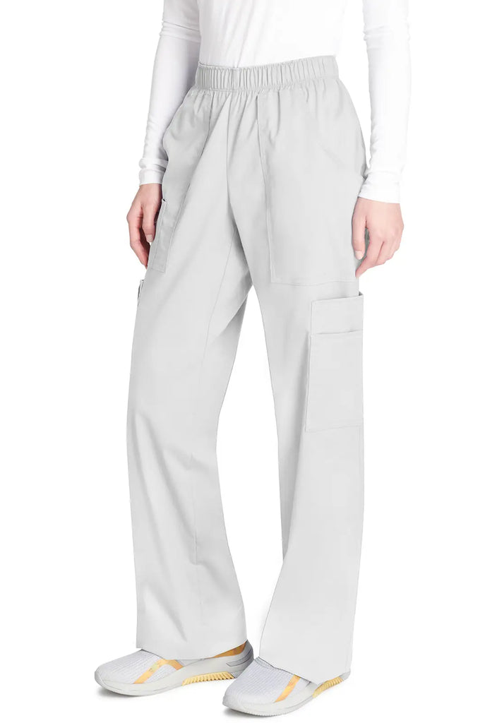 Cherokee Scrubs Women's Mid Rise Pull-On Cargo Pant White | scrub-supply.com