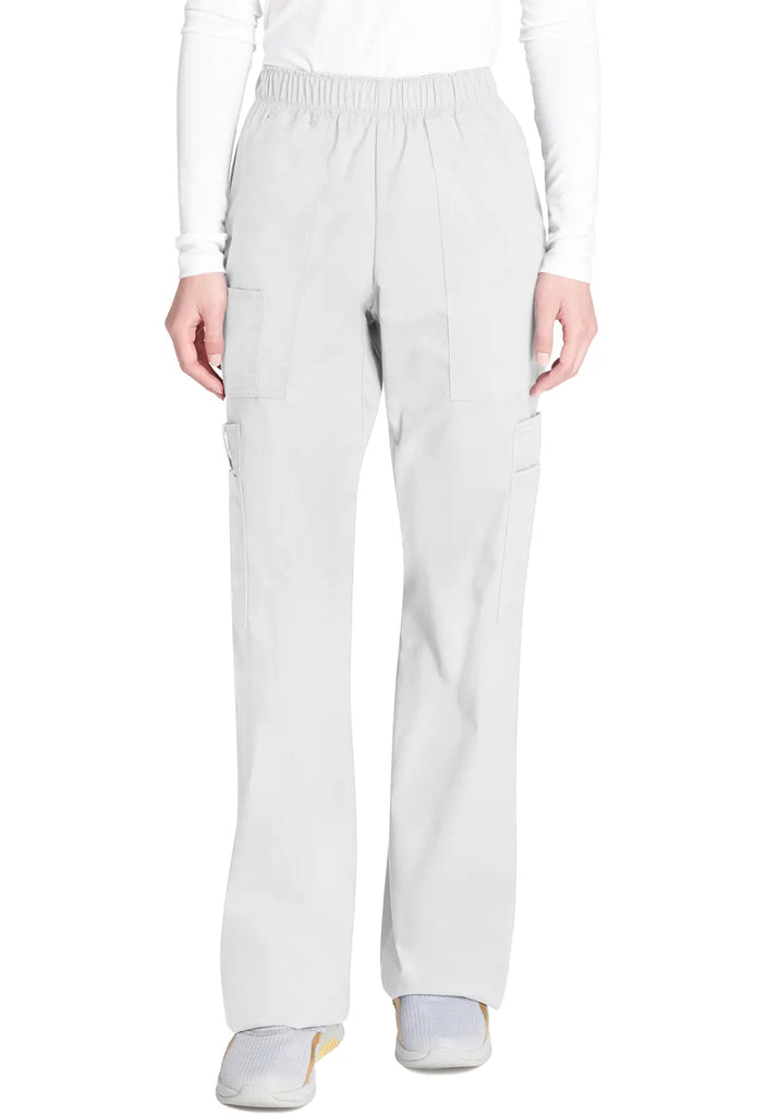 Cherokee Scrubs Women's Mid Rise Pull-On Cargo Pant White | scrub-supply.com