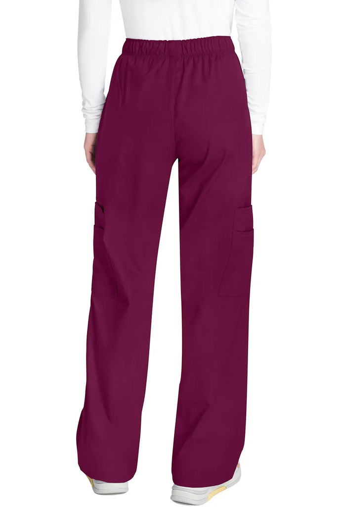 Cherokee Scrubs Women's Mid Rise Pull-On Cargo Pant Wine | scrub-supply.com