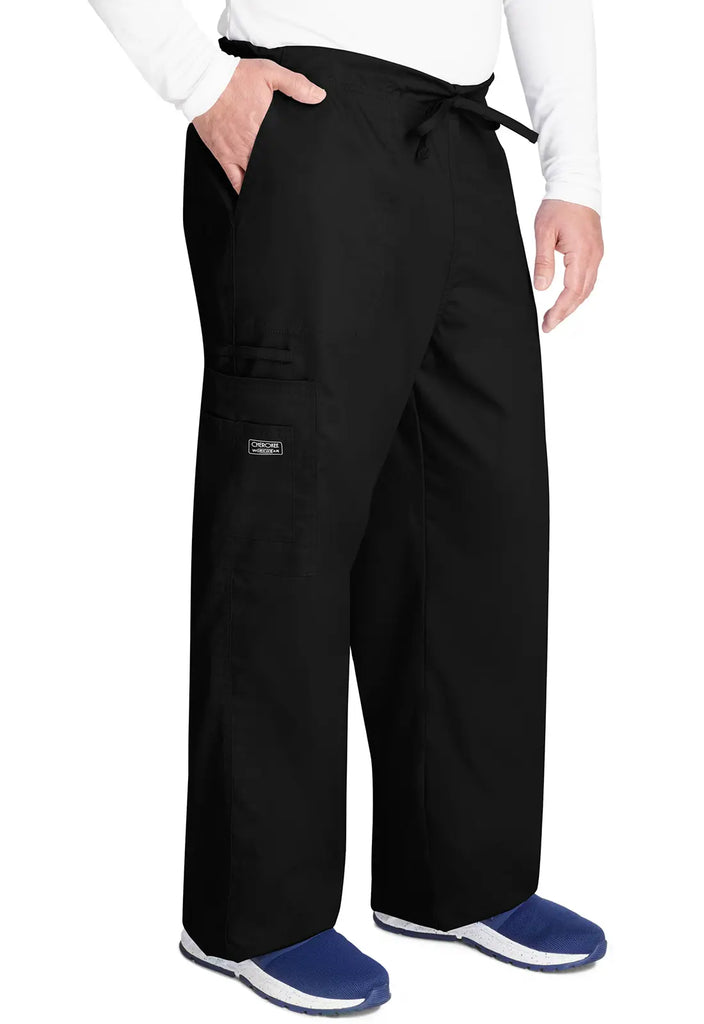 Cherokee Scrubs Unisex 5-Pocket Drawstring Cargo Pant Black | scrub-supply.com