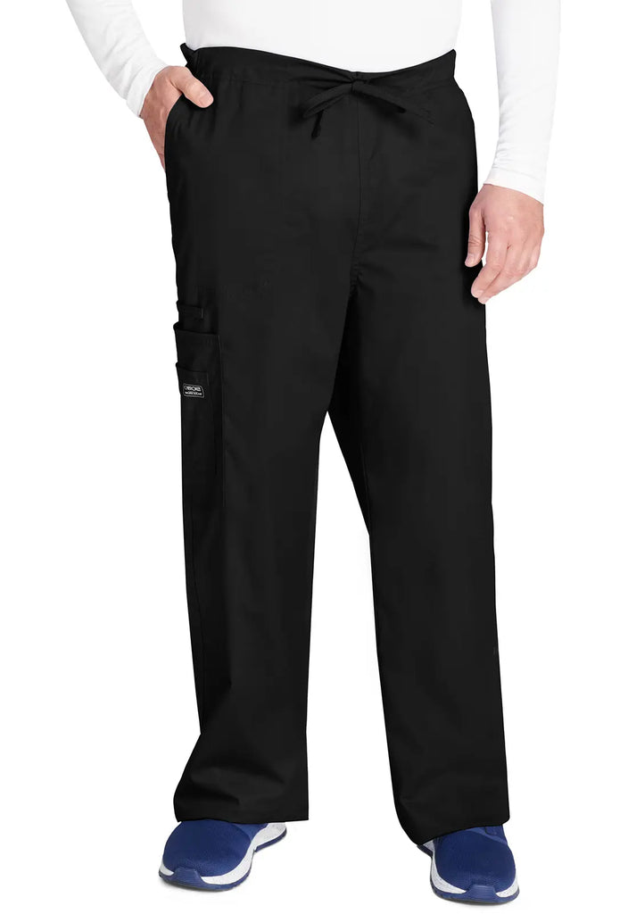 Cherokee Scrubs Unisex 5-Pocket Drawstring Cargo Pant Black | scrub-supply.com