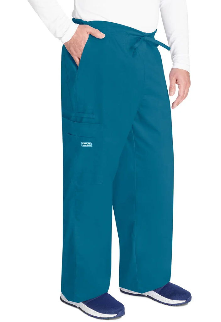 Cherokee Scrubs Unisex 5-Pocket Drawstring Cargo Pant Caribbean Blue | scrub-supply.com