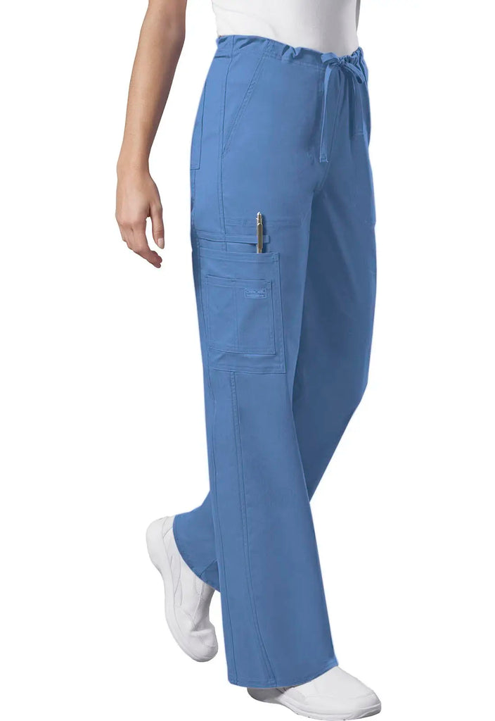 Cherokee Scrubs 5-Pocket Unisex Drawstring Cargo Pant Ceil Blue | scrub-supply.com