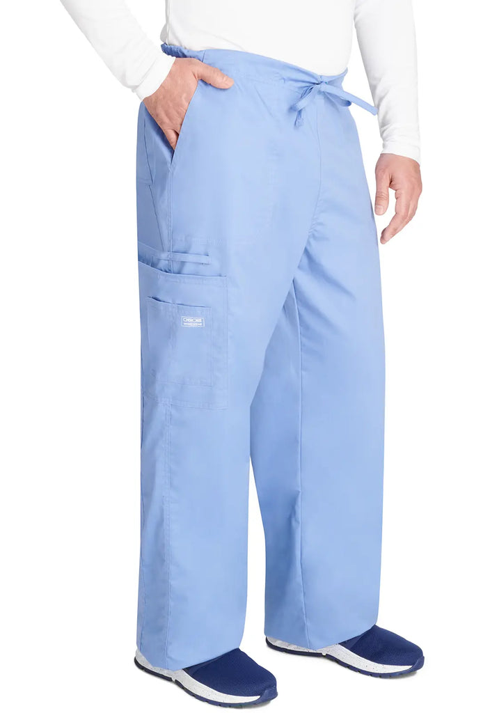 Cherokee Scrubs Unisex 5-Pocket Drawstring Cargo Pant Ceil Blue | scrub-supply.com