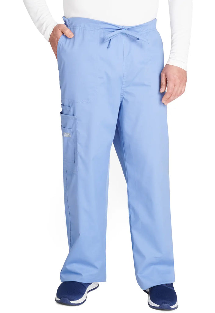 Cherokee Scrubs Unisex 5-Pocket Drawstring Cargo Pant Ceil Blue | scrub-supply.com