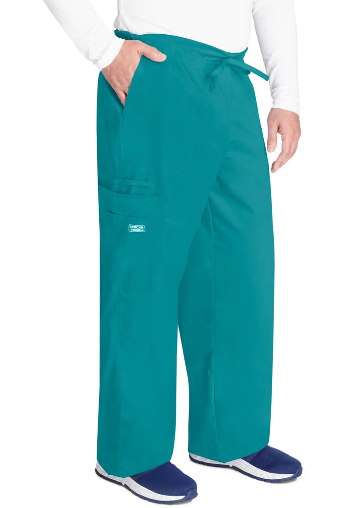 Cherokee Scrubs Unisex 5-Pocket Drawstring Cargo Pant Teal | scrub-supply.com