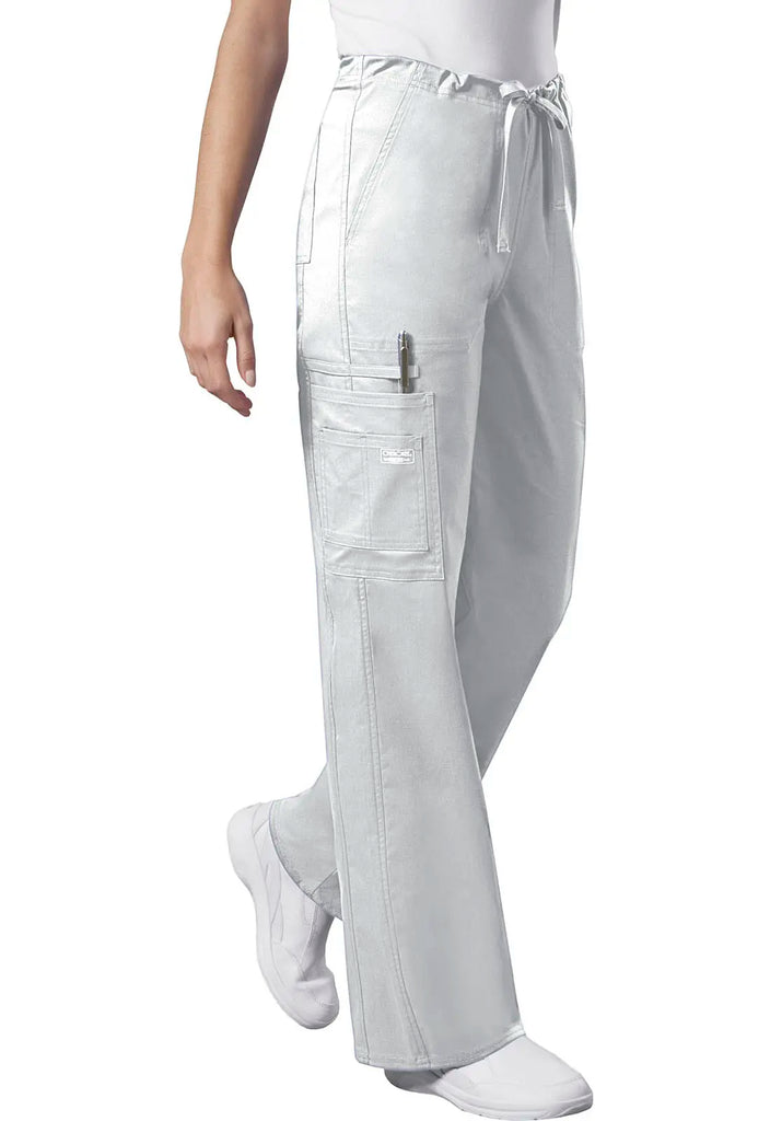 Cherokee Scrubs 5-Pocket Unisex Drawstring Cargo Pant White | scrub-supply.com