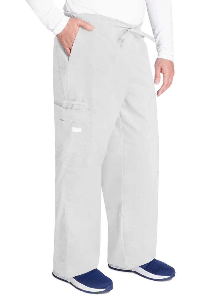 Cherokee Scrubs Unisex 5-Pocket Drawstring Cargo Pant White | scrub-supply.com