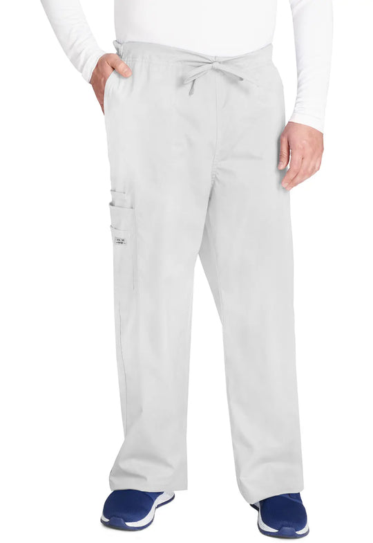 Cherokee Scrubs Unisex 5-Pocket Drawstring Cargo Pant White | scrub-supply.com
