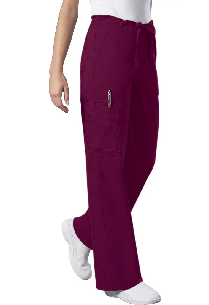 Cherokee Scrubs 5-Pocket Unisex Drawstring Cargo Pant Wine | scrub-supply.com