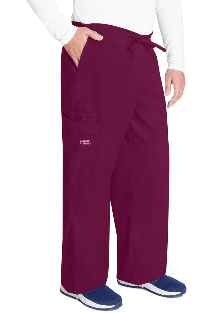 Cherokee Scrubs Unisex 5-Pocket Drawstring Cargo Pant Wine | scrub-supply.com