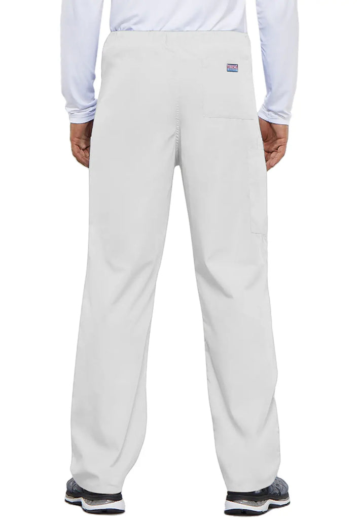 Cherokee Scrubs Unisex 3-Pocket Drawstring Cargo Pant White | scrub-supply.com