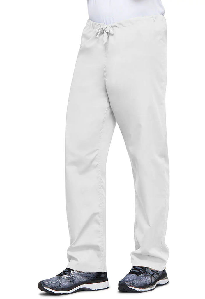 Cherokee Scrubs Unisex 3-Pocket Drawstring Cargo Pant White | scrub-supply.com