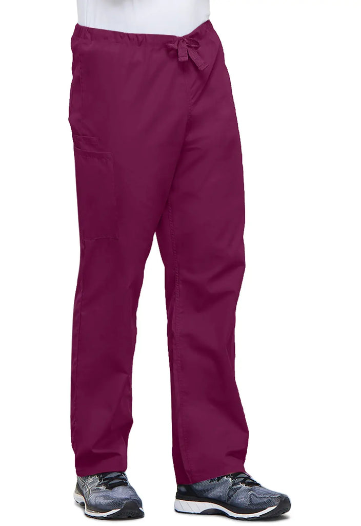 Cherokee Scrubs Unisex 3-Pocket Drawstring Cargo Pant Wine | scrub-supply.com