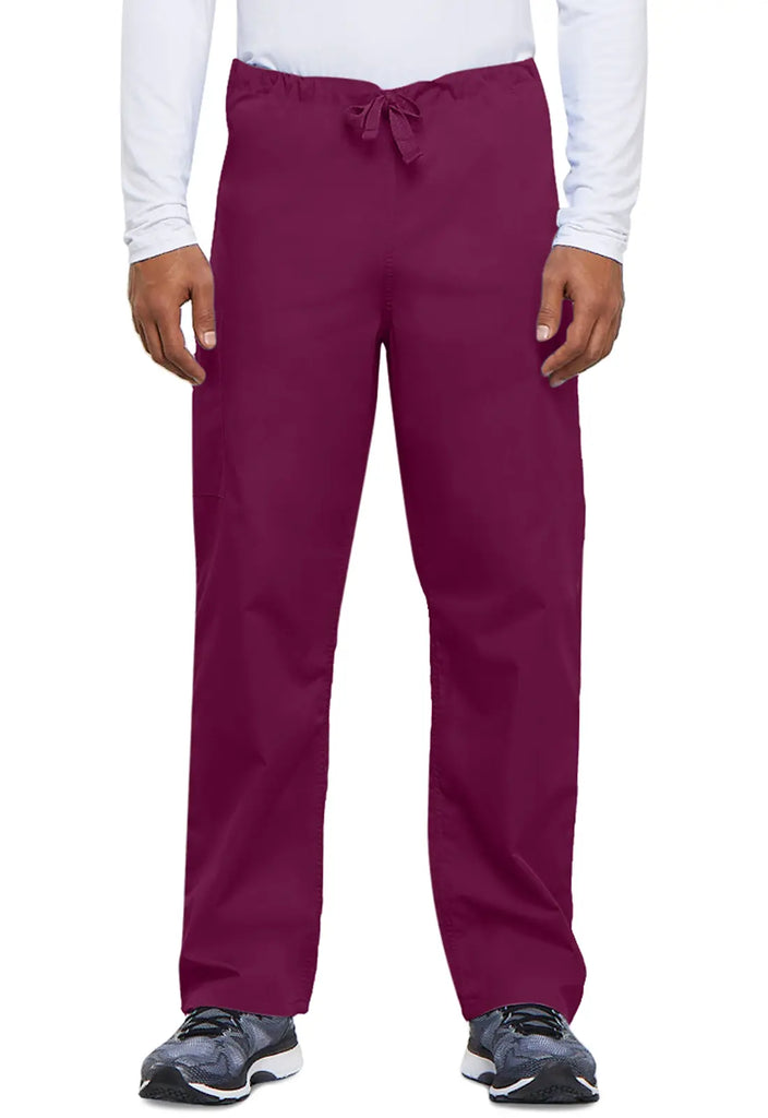 Cherokee Scrubs Unisex 3-Pocket Drawstring Cargo Pant Wine | scrub-supply.com