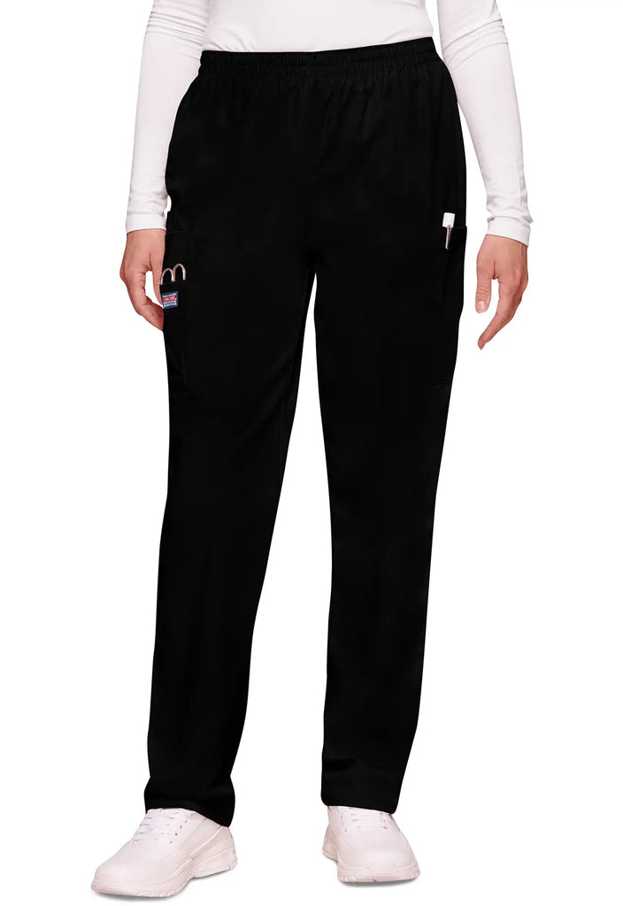 Cherokee Scrubs Women's Pull-on Cargo Pant Black | scrub-supply.com