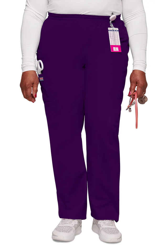 Cherokee Scrubs Women's Pull-on Cargo Pant Eggplant | scrub-supply.com