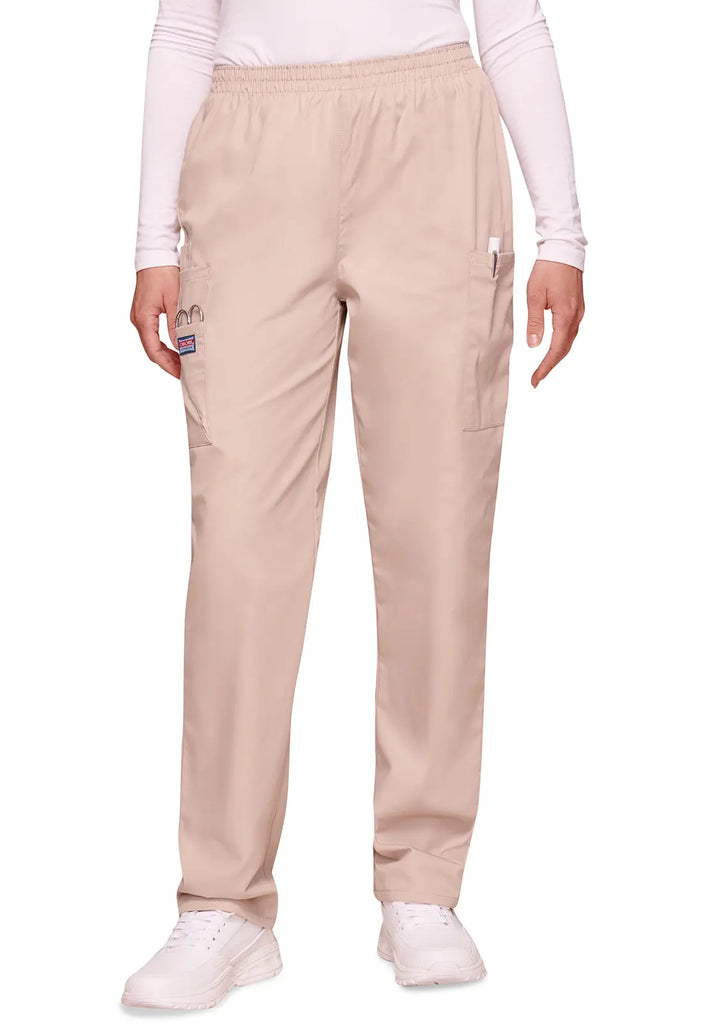 Cherokee Scrubs Women's Pull-on Cargo Pant Khaki | scrub-supply.com