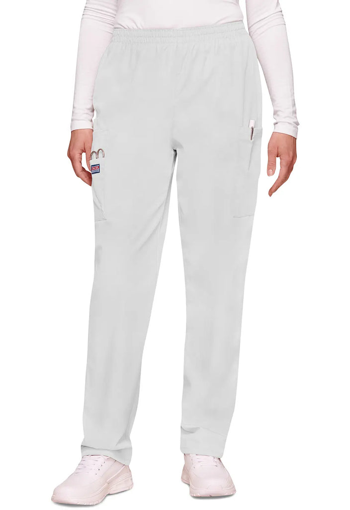 Cherokee Scrubs Women's Pull-on Cargo Pant White | scrub-supply.com